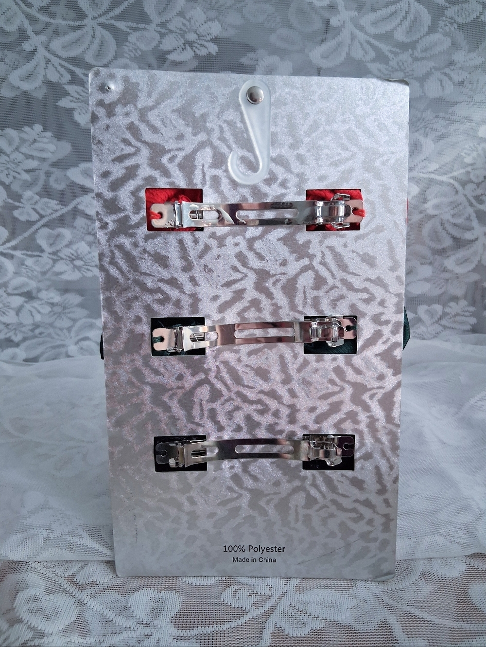 Vintage 90s 3-pack Of Barrettes Large Ruffle French Snap Closure - Picture 3 of 8